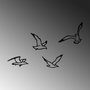 Wallity Birds Sorty - 443 Escultura de Pared de Metal Negra